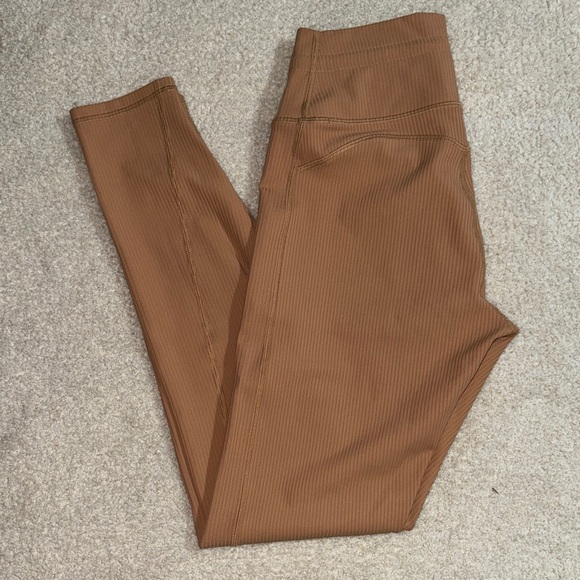 Tan Ribbed Leggings - Picture 4 of 4